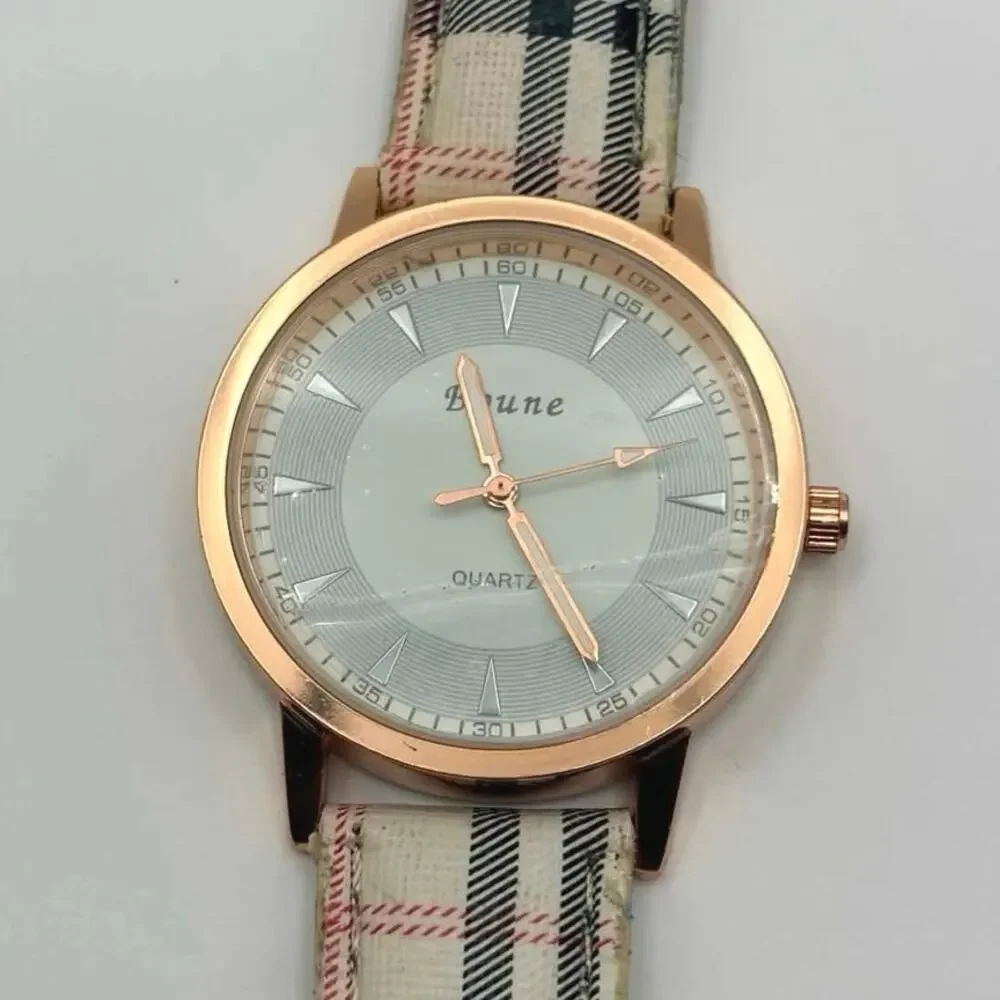 Rose Gold Boune Plaid Men’s Watch